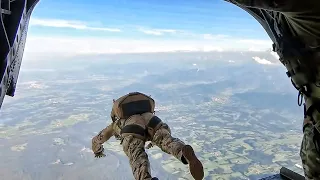 U.S. Army Special Forces Free-Fall Jump From Chinook