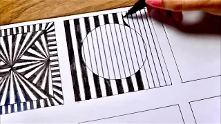 6 Easy and quick Optical illusion drawings/patterns/tricks/abstract drawings |