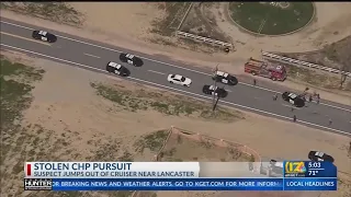 Man injured after jumping from stolen CHP cruiser during pursuit