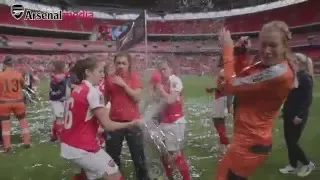 Arsenal Ladies celebrate after winning the Women's FA Cup!