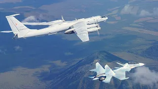 Бомбардировщики России и Китая Ту-95МС и Xian H-6K провели патрулирование
