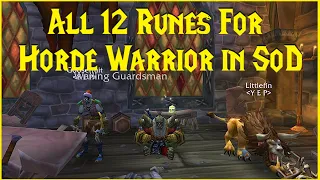 Season of Discovery: All 12 Runes For Horde Warrior in SoD