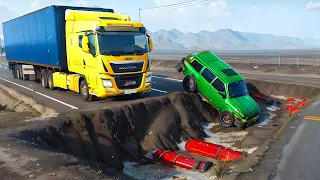 Cars vs Ditch Trap x Stairs x Road Restriction ▶️ BeamNG Drive
