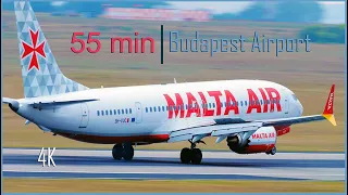 55 MIN Budapest Airport Plane Spotting 4K 50fps