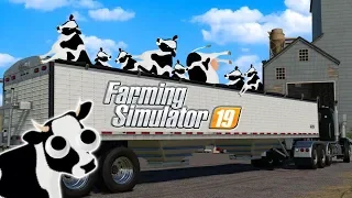 Starting a Massive COW FARM in Farming Sim?! (Farming Simulator 19 Funny Moments & Gameplay)