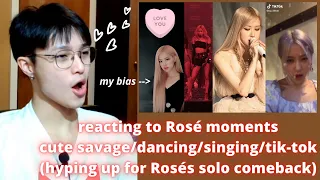 Rosé BLACKPINK fanboy REACTS to Cute Savage Moments + Dancing + Singing + TikTok Compilations | I❤U!