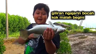 niat hati pengen ngajarin bocil mancing kakap..