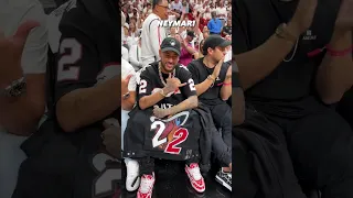 Neymar Jr visits NBA Finals #football #basketball #shorts #nba #neymar #miami #lebronjames #messi