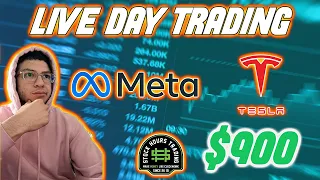 Live Trading Recap Making $900 on Facebook & Tesla(Start to Finish)