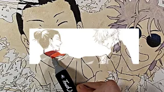 How to draw best anime art | Satoru and Suguru drawing with cofee