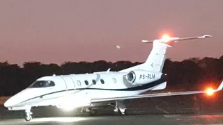 Linda Decolagem Noturna do Phenom 300 em Araraquara