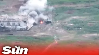 Ukrainian forces take out Russian tank and pick off troops in trenches