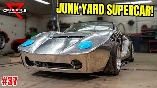 $500 Junkyard Supercar: Metal Front End Using 3D PRINTED Tooling! (Project Jigsaw #37)