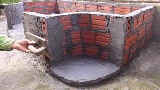Instructions For Building An Aquarium That Combines Waterfalls From Bricks And Cement