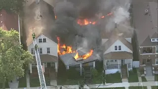 LIVE: Chopper 7 over large house fire on SW Side of Chicago