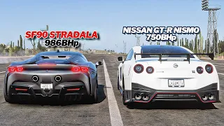 FH5 DRAG RACE - Nissan GT-R Nismo Vs Ferrari SF90 Stradale