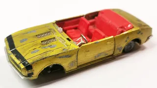 Corgi restoration of the Chevrolet SS 350 Camaro No. 338. Toy model cast.