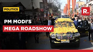 PM Modi Gets Rousing Welcome As He holds Massive Roadshow in Karnataka's Belagavi | WATCH