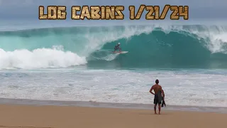 Log Cabins 1/21/24, Surfing and Bodyboarding, North Shore, Oahu, Hawaii