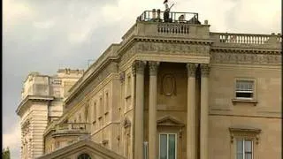 Brian May on the roof of Buckingham Palace