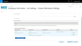 Set column hidden or read-only for specified user