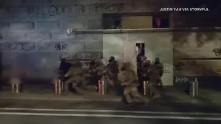 Portland protest: Man caught on video attacking a U.S. Marshal with a hammer | ABC7