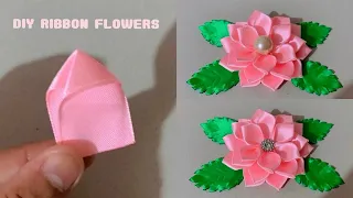 Handmade diy ribbon flowers | DIY Satin Ribbon flowers | How to make ribbon crafts
