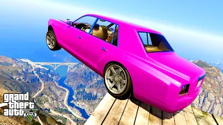 GTA 5 Crazy Jumps/Crashes #12 with Jimmy and Tracey (Mount Josiah Car Crash Funny Moments)