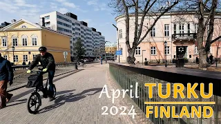 Spring is Here!? - Walking in Turku, Finland - April 2024 (4K)