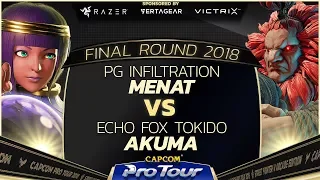 PG INFILTRATION (Menat) vs. Echo Fox Tokido (Akuma) - Grand Finals  - FR 2018 - SFV - CPT 2018