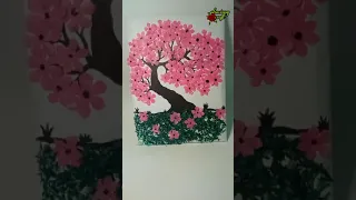 kolase pohon sakura dari kresek bekas || sakura tree collage