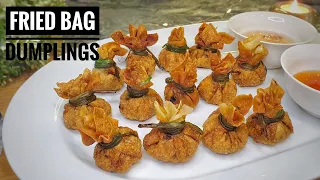 How to Make Thai Money Bags/Fried Bag Dumplings (炸黄金福袋) | Thai Girl in the Kitchen