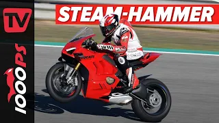 Review Ducati Panigale V4S - 2022 - MotoGP starter testing the new supberbike