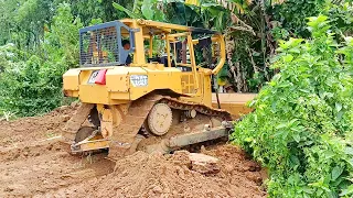 Pushing the Ground and Leveling the Land in the New Rice Field D6R XL Bulldozer Expert