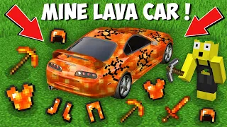 How to MINE SECRET ITEMS FROM LAVA CAR in Minecraft ! NEW TOYOTA SUPRA ITEMS !