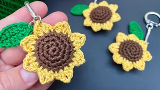 Соняшник-брелок гачком | Crochet sunflower | Подсолнух крючком