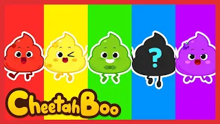 [🎉New] 🌈Rainbow Poo songs | Colorful Rainbow | Color songs | Nursery rhymes | #Cheetahboo