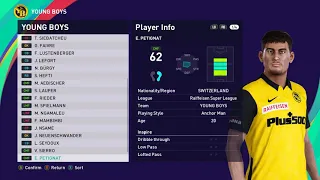 Young Boys & Switzerland Super League & Players Ratings & eFootball PES 2021