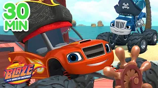 Blaze Pirate Adventures & Rescues! 🏴‍☠️ | 30 Minute Compilation | Blaze and the Monster Machines