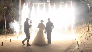 Пиротехническое свадебное представление 8 фонтанов, 4 вертушки, огнепады, вспышки