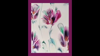 (273) Sting pull & balloon dip / Carnation flower painting / Fluid art technique