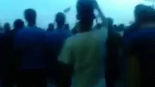 Iran Tehran 10 May 2011 - People chant: "Death to Basiji" at Azadi Stadium