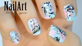 Дизайн ногтей / Выдувание лака из трубочки / Graffiti Nail Art Design Tutorial /  MixStyleCappuccino