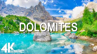 FLYING OVER DOLOMITES (4K UHD) - Relaxing Music Along With Beautiful Nature Videos - 4K Video HD