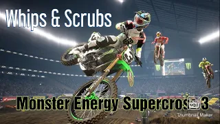 How to whip or scrub - Monster Energy Supercross 3 - PS4 PlayStation - Supercross the game