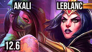 AKALI vs LEBLANC (MID) | 6 solo kills, 600+ games, 800K mastery | EUW Challenger | 12.6