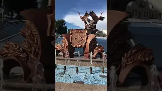 Минск Беларусь, фонтан «Столица» на площади Независимости , июль 2022