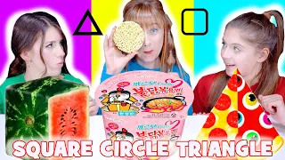 ASMR Square Food VS Triangle Food VS Circle Food Challenge Mukbang