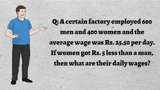 A certain factory employed 600 men and 400 women and the average wage was Rs. 25.50 per day.