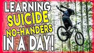 Watch me learn a new MTB trick: the infamous suicide no hander!